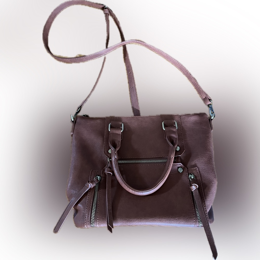NEW Antiq Kraft Maroon Pebbled Faux Leather Satchel